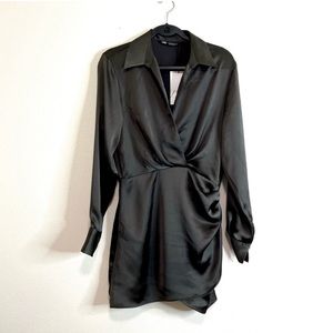 Zara Black Satin Effect Dress